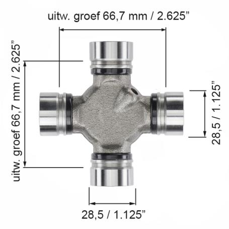 Kreuzgelenk 7290 mit Schmierung