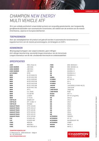 Champion New Energy Multi Vehicle ATF - 5ltr