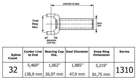 Yoke 32 splines 1310