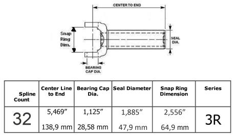 Yoke 32 splines 3R